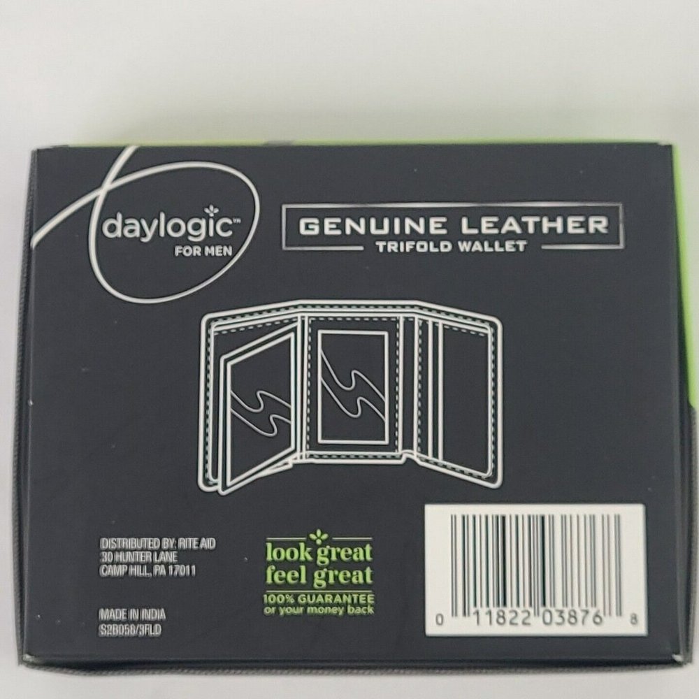 Daylogic Leather Triifold Wallet Black RFID Identity Theft Blocking Billfold - Picture 5 of 5